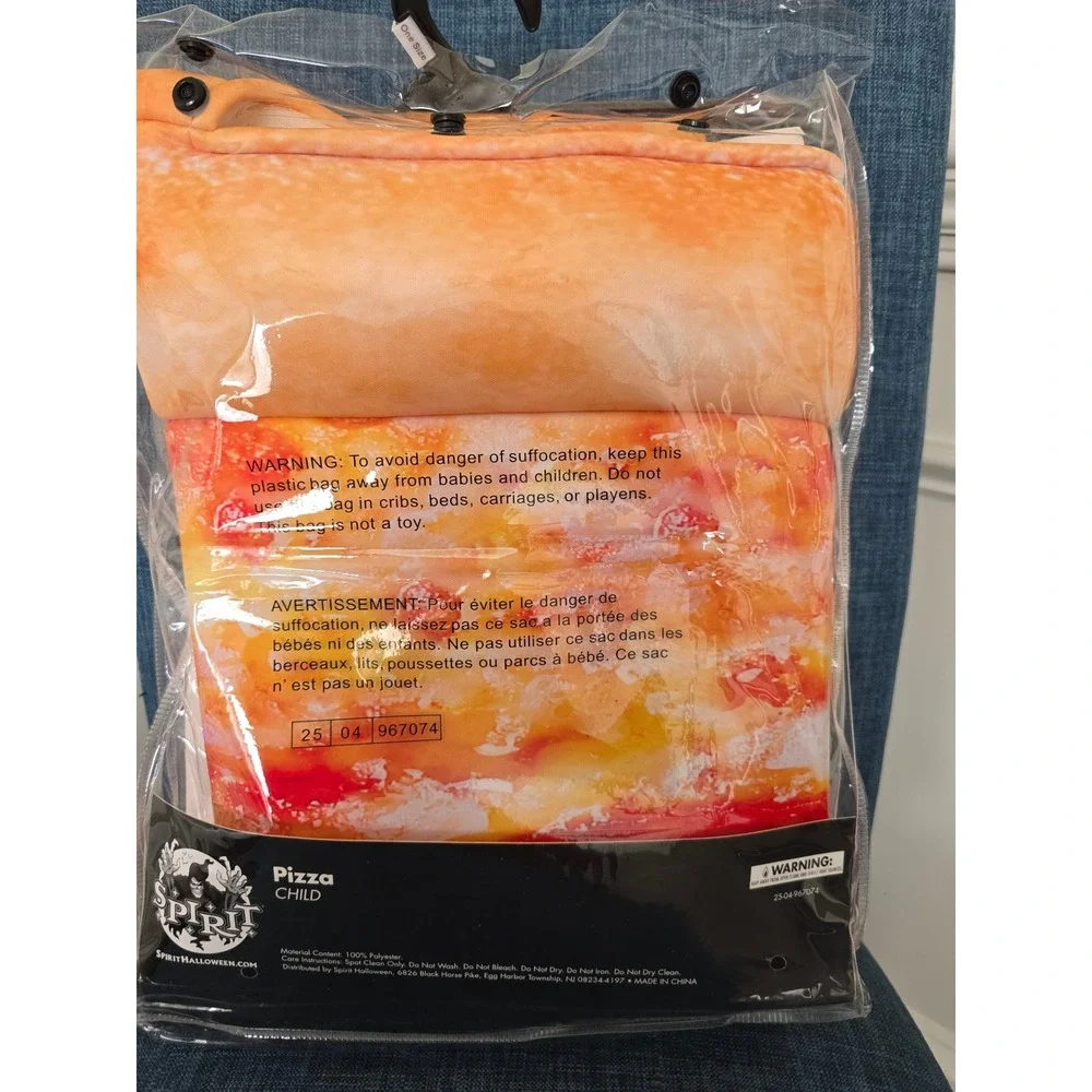 Spirit Halloween Pizza Slice Costume Child One Size Fits Most 3D Foam Pepperoni